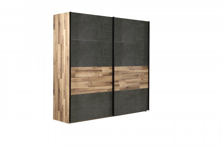 Шкаф-купе RICCIANO RCQS92411 Forte бетон темно-серый / дуб